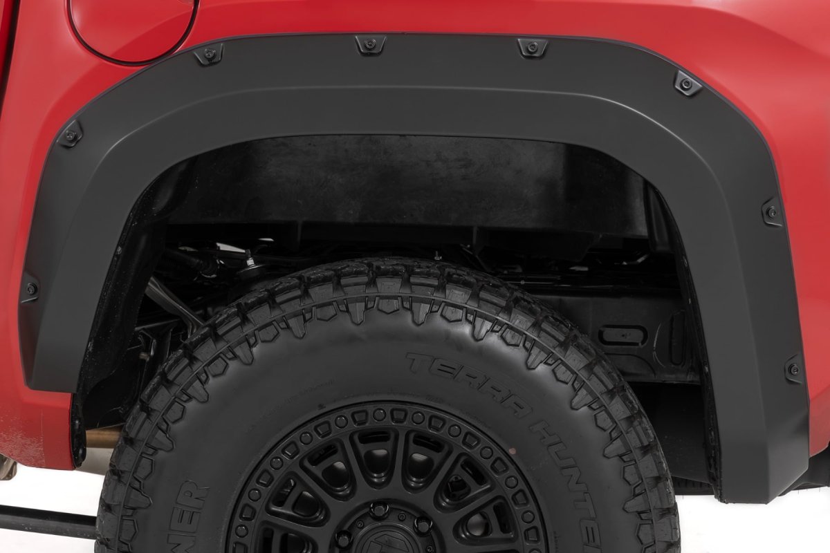 Toyota Tacoma Pocket Fender Flares - Rough Country - Riveted Style - Heritage Blue - '24-'26